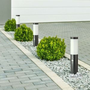 E27 Bollard Lamp 45CM PIR Sensor With Stainless Steel Body Grey IP44