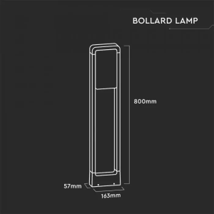 10W LED Bollard Lamp SAMSUNG CHIP Black Body IP65 3000K