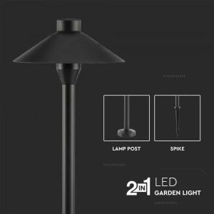 7W Led Garden Spike Light Black Body IP65 3000K