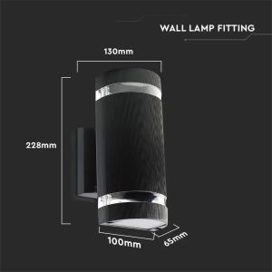 LED Wall Light With Black Body IP44 E27 Round