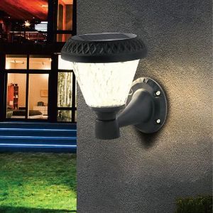 LED Sollar Wall Light With RF Control 3in1 IP44 Black Body