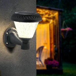 LED Sollar Wall Light With RF Control 3in1 IP44 Black Body