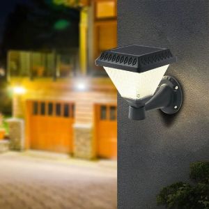 LED Sollar Wall Light With RF Control 3in1 IP44 Black Body