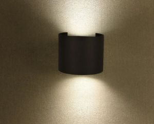 6W Wall Lamp With Bridglux Chip Black Body Round IP65 3000K