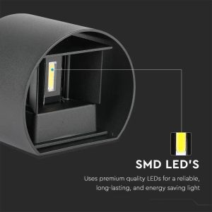 6W Wall Lamp With Bridglux Chip Black Body Round IP65 3000K