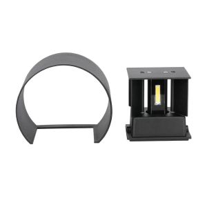 6W Wall Lamp With Bridglux Chip Black Body Round IP65 3000K