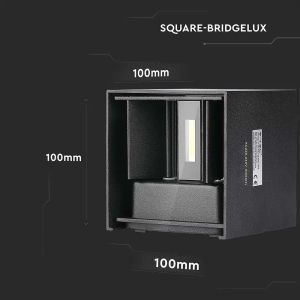 5W Wall Lamp With Bridglux Chip Black Body Square IP65 4000K