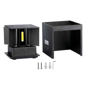 5W Wall Lamp With Bridglux Chip Black Body Square IP65 4000K