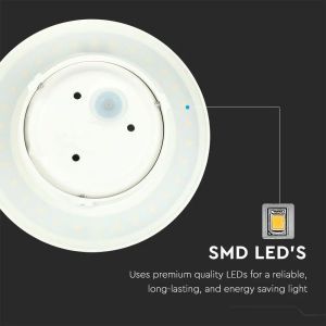 6W Wall Lamp White Body Round IP65 3000K