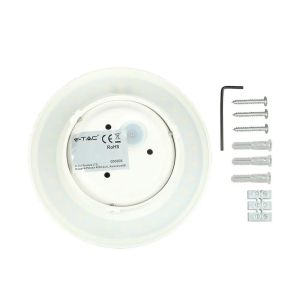 8W Wall Lamp White Body Round IP65 4000K