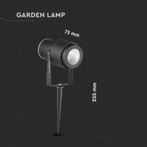 SKU 217544 12W LED Garden Spike Lamp Black Body 3000K V-TAC