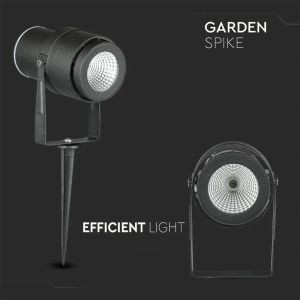 12W LED Garden Spike Lamp Black Body 4000K