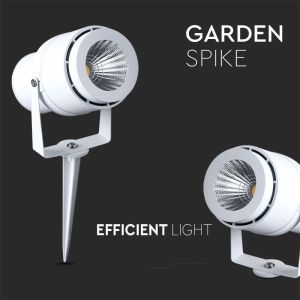 12W LED Garden Spike Lamp White Body 3000K