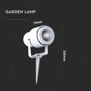 12W LED Garden Spike Lamp White Body 4000K