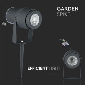 12W LED Garden Spike Lamp Grey Body 3000K