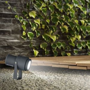 12W LED Garden Spike Lamp Grey Body 3000K