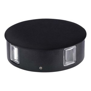 4W LED Wall Light Black Body Round 3000K IP65