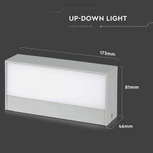 9W LED Up/Down Outdoor Soft Light-Medium 3000K Grey Body IP65