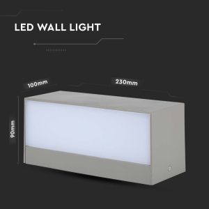 12W LED Up/Down Outdoor Soft Light-Large 3000K Grey Body IP65