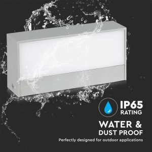 12W LED Up/Down Outdoor Soft Light-Large 3000K Grey Body IP65