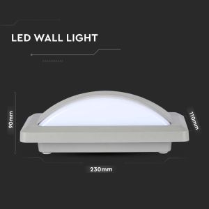 12W LLED Bulkhead With Softlight 3000K Grey Body IP65