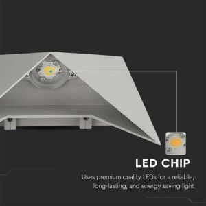 5W LED Wall Light Grey Body IP65 4000K