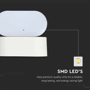 6W LED Wall Light White Body IP65 Movable 3000K