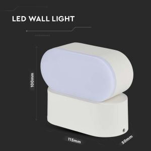 6W LED Wall Light White Body IP65 Movable 3000K