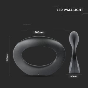 10W LED Wall Light Black Body 3000K