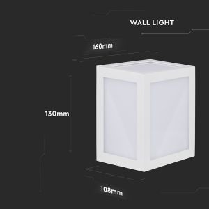 12W LED Wall Light White Body 3000K