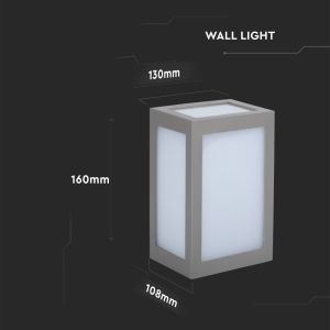 12W LED Wall Light Grey Body 3000K