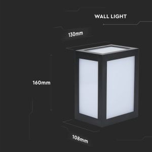 12W LED Wall Light Black Body 4000K