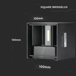 11W LED Wall Lamp With Bridgelux Chip Black 4000K Square