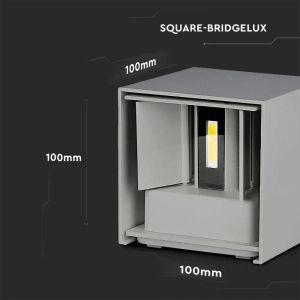 11W LED Wall Lamp With Bridgelux Chip Grey 4000K Square