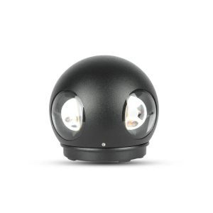 4W LED Wall Light Black Body Round 3000K IP65