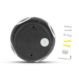 4W LED Wall Light Black Body Round 3000K IP65