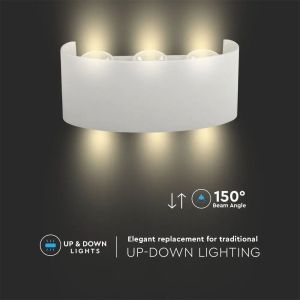 6W LED Wall Light Sand White IP54 3000K