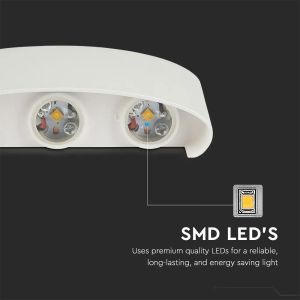 6W LED Wall Light Sand White IP54 3000K