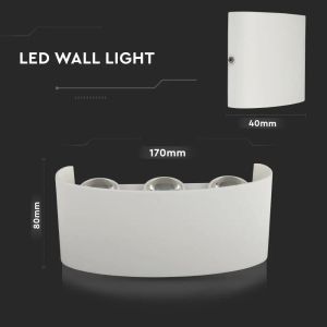 6W LED Wall Light Sand White IP54 3000K