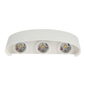 6W LED Wall Light Sand White IP54 4000K