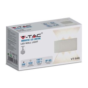 6W LED Wall Light Sand White IP54 4000K