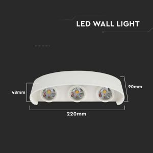 6W LED Wall Light Sand White IP54 4000K