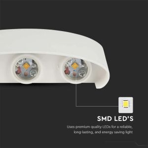 6W LED Wall Light Sand White IP54 4000K