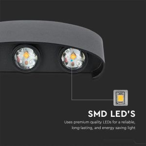 6W LED Wall Light Sand Black IP54 3000K