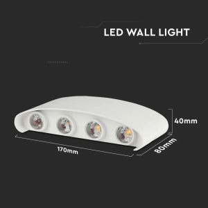 8W LED Wall Light Sand White IP54 3000K