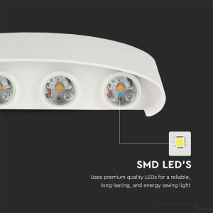 8W LED Wall Light Sand White IP54 3000K