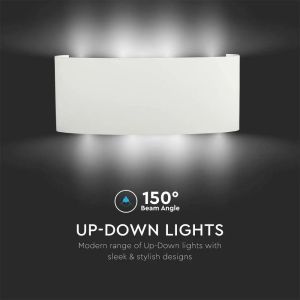 8W LED Wall Light Sand White IP54 3000K