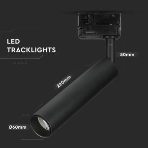 20W LED Tracklight SAMSUNG CHIP Black Body 3000K