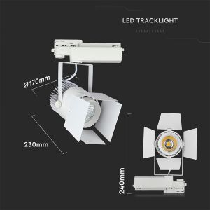 33W LED Tracklight SAMSUNG CHIP White Body 3000K