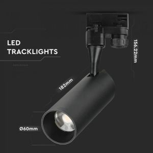 18W LED Tracklight SAMSUNG CHIP Black Body 3000K